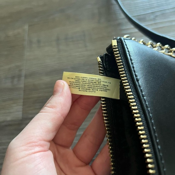 Kate Spade Sawyer Street Declan Black Genuine Leather Gold Bow Crossbody Bag - Picture 5 of 8